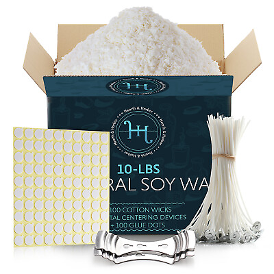 Natural Soy Wax and Candle Making Supplies Wicks Glue Dots and Centering Devices $37.99
