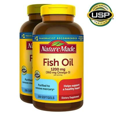 #ad Nature Made 1200mg Omega 3 Fish Oil Softgels 200 Count 4 Pack exp.2026 $95.00