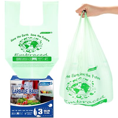 #ad 100% Compostable Trash Bags 3 Gallon Compost Bags Small Kitchen Trash Bags wi... $21.73