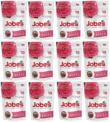 #ad Jobes 04102 10 Pack Slow Release Rose Fertilizer Spikes Quantity 12 Packages $99.89