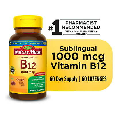 #ad Nature Made Vitamin B12 Sublingual Sugar Free Micro Lozenges 1000 mcg 60 Ct $37.24