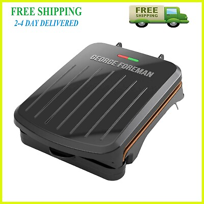 George Foreman 2 Serving Classic Plate Electric Indoor Grill and Panini Press $23.49