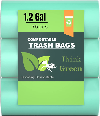 #ad Trash Bags Small 1.2 Gallon AYOTEE Garbage Bags fit 5 Liter 5L1 Gal74 count $12.10