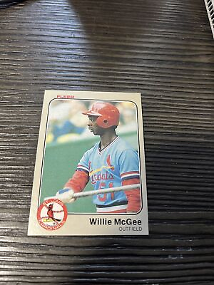 #ad #ad 1983 Fleer Willie McGee St. Louis Cardinals #15 Baseball Card Rookie $1.75