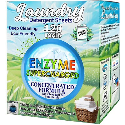 #ad #ad Laundry Detergent Sheets 120 Loads Eco Friendly Hypoallergenic amp; Enzyme Base $10.95