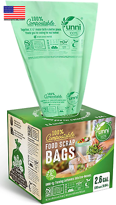 #ad Compostable Liner Bags 2.6 Gallon 9.84 Liter 100 Count Extra Thick 0.71 Mil $20.42