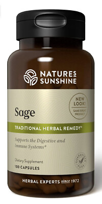 Nature#x27;s Sunshine Sage 100 Capsules Kosher Organic Sage Leave Supplement NEW $26.05
