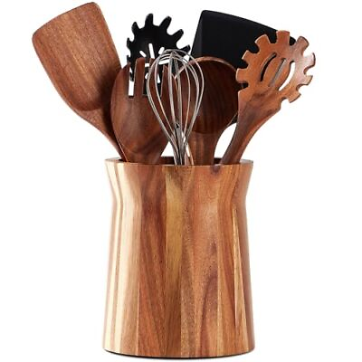 #ad Wooden Utensil Holder for Countertop 360° Rotating Kitchen Utensil Holder 7.2... $36.60