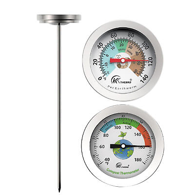 #ad Stainless Steel Compost Soil Thermometer Celsius Measuring Garden Yard 0 140℉ $14.37