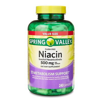 #ad Spring Valley Niacin Metabolism Support Dietary Supplement Capsules 500 mg240 $20.50