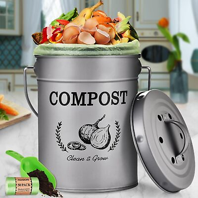 #ad Compost Bin Kitchen CounterCountertop Compost Bin with LidIndoor Kitchen Co... $29.47