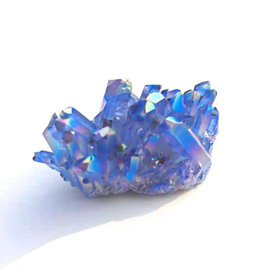 Natural Aura Blue Titanium Cluster Quartz Gemstone Healing Crystal VUG Specimen $9.79