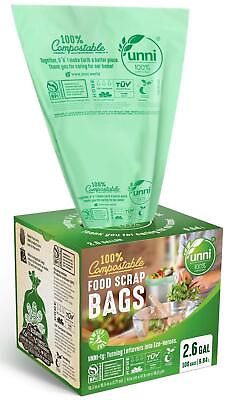 #ad 100% Compostable Bags 2.6 Gallon 9.84 Liter 100 Count Extra Thick 0.71 Mi $18.22
