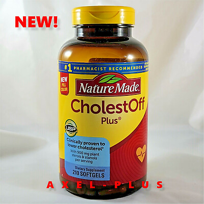 Nature Made Cholest Off PLUS 900mg 210 Softgels Naturally Lower Cholesterol $34.95