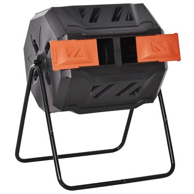 #ad Outsunny Carousel Composter 5.65 cu. ft. Dual Chamber Biological Compost Starter $84.59