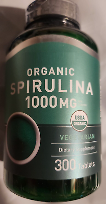 Organic Spirulina 1000mg 300Tabs Vegeterian Non GMO Blue Algae Superfood Amino $16.94