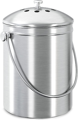 #ad 1.3 Gallon Compost Bin for Kitchen Countertop Includes 1 Spare Charcoal Filter $37.34