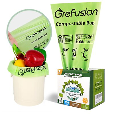 #ad Compostable Trash Bags for Kitchen Compost Bin 1.2 Gallon150 CountCompost B... $30.01