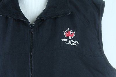 #ad #ad White Rock Canada Zip Front Vest Black Size L Fleece Lined Unisex See Measuremen $30.00