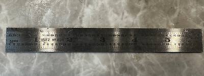 #ad LUTZ No. 806 Metal Ruler 8ths 16ths 32ds 64ths 6in Made In England $3.99