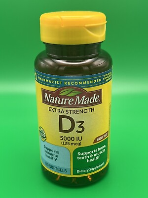 #ad #ad Nature Made Vitamin D3 5000 IU 125mcg Extra Strength 180 Softgels New $18.97