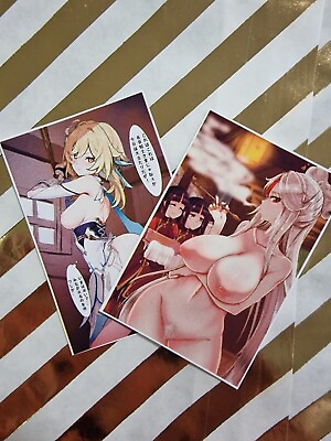 #ad 2 Anime Sticker Girls Motiv Foto für Erwachsene Love Akt Art zum Sammeln 6x4cm EUR 1.50