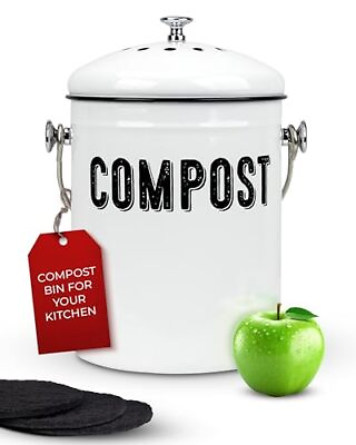 #ad #ad Kitchen Compost Bin Countertop Indoor Compost Bin with Lid 100% Rust Proof ... $51.22