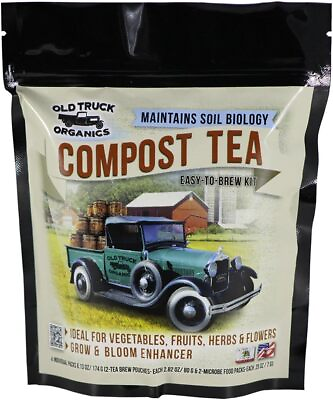 #ad Compost Tea Easy to Brew Kit 2 Tea Brew Pouches amp; 2 Microbe Food Packs $33.99