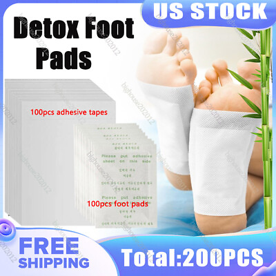 200pcs Foot Detox Pads Cleansing Patch Pain Relief Sooth Detoxify Toxins Organic $14.95