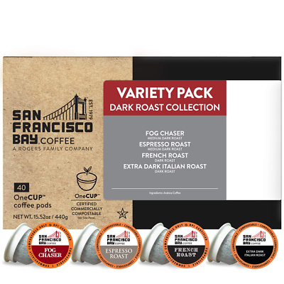 #ad Compostable Coffee Pods Variety Pack Dark Roast 40 Ct K Cup Compatible Inclu $51.93