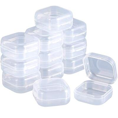 12 Pack Small Clear Plastic Beads Storage Containers Box with Hinged LidBead St $7.99