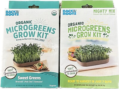 2 Back To The Roots Organic Microgreens Grow Kits Sweet Greens Mighty Mix $18.99