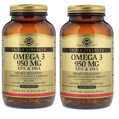 #ad #ad Solgar Triple Strength Omega 3 950 mg 100 Softgels 2 Bottles Pack $60.99
