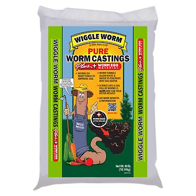 #ad WIGGLE WORM Plus Worm Egg Material Soil Fertilizer For Gardening Planting 40 lb $37.99
