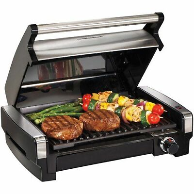Electric Indoor Grill Stainless Steel Smokeless Portable BBQ Countertop Cooking $85.99