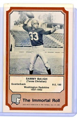 #ad #ad 1974 Fleer Hall of Fame The Immortal Roll #2 Sammy Baugh Washington Redskins $2.25