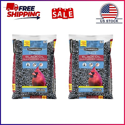 Pennington Select Black Oil Sunflower Seed Wild Bird Feed 40 lb. Bag Pack of 2 $52.50
