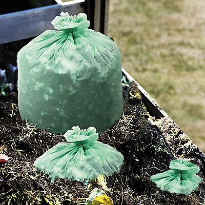 Stout EcoSafe 6400 Compostable Compost Bags 1.1mil 30 x 39 Green 48 Box E3039E11 $44.29