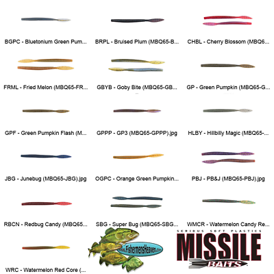 #ad #ad Missile Baits Quiver Worm MBQ65 Any 16 Colors 6.5 Inch Soft Plastic Baits $7.99