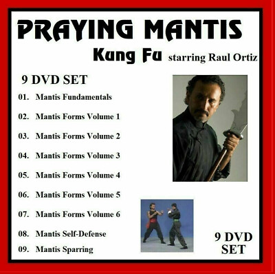 #ad PRAYING MANTIS KUNG FU 9 DVD Set Master RAUL ORTIZ 9 dvds $49.90