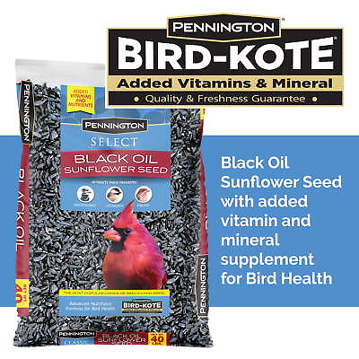 #ad Pennington Select Black Oil Sunflower Seed Wild Bird Feed 40 lb. Bag $30.94