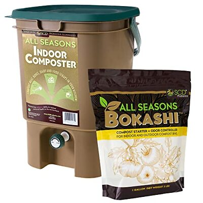 #ad All Seasons Indoor Composter Kit 5 Gallon Dark Tan Countertop Kitchen Compos... $94.62