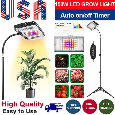 #ad Dimmable 150W LED Grow Light Lamp for Indoor Plants with Stand Full Spectrum $19.99