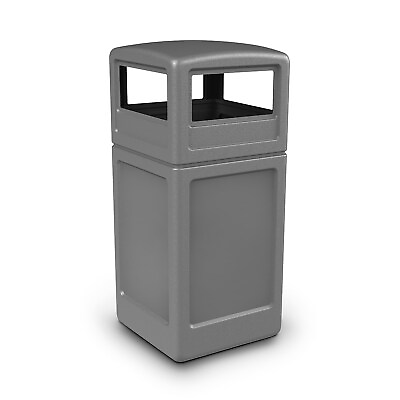 Commercial Zone Products PolyTec Series Square Trash Can with Dome Lid Gray 42 $236.27