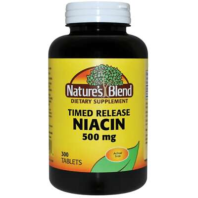 #ad #ad Nature#x27;s Blend Timed Release Niacin 500 mg 300 Tabs $25.20