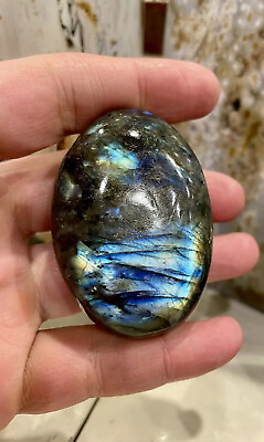 Labradorite Palm Stone Rock Healing Crystals Reiki Yoga 3quot; ZENDA $15.00