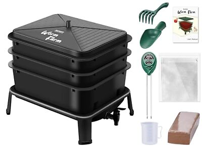 #ad Worm Composter Worm Farm with Compost Worms Starter Kit for 3 Tray $113.05