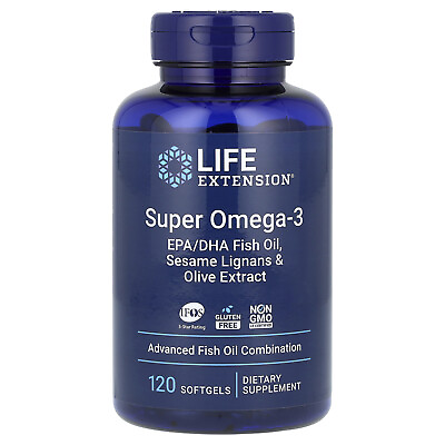 #ad Super Omega 3 EPA DHA Fish Oil Sesame Lignans amp; Olive Extract 120 Softgels $28.50