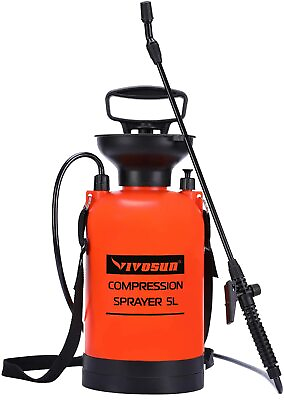 #ad VIVOSUN 1.3Gallon Lawn and Garden Pump Pressure Sprayer with Pressure Relief Red $23.99