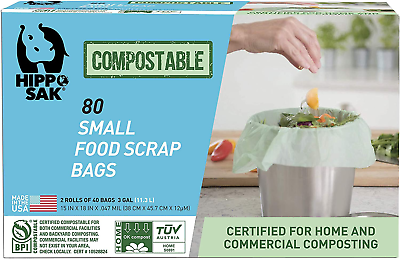 #ad Compostable Small Food Scrap Bags 80 Count $25.28